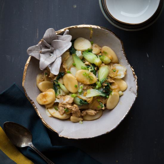 Stir-fried Nian Gao Rice Cakes - Recipe photo by WhatToCookToday