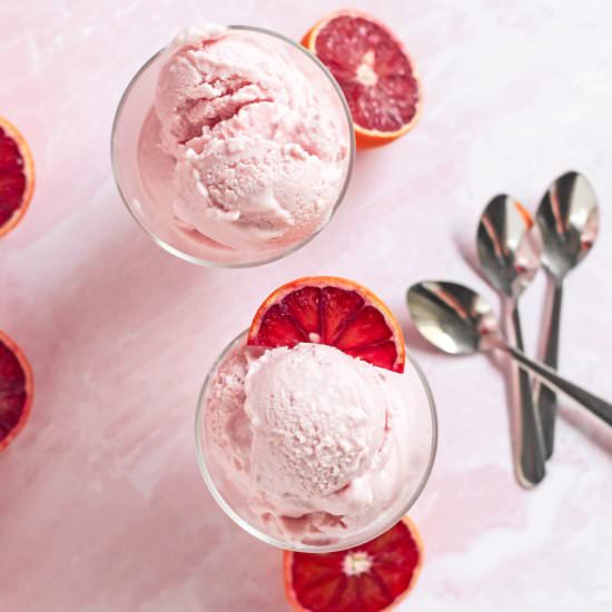 5 ingredient Blood Orange Ice Cream - Recipe photo by dessertswithbenefits