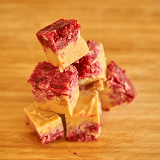 Peanut Butter and Jelly Keto Fudge - Recipe photo by In Carinas Kitchen