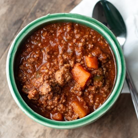 Paleo Chili - Recipe photo by CosmopolitanCornbread