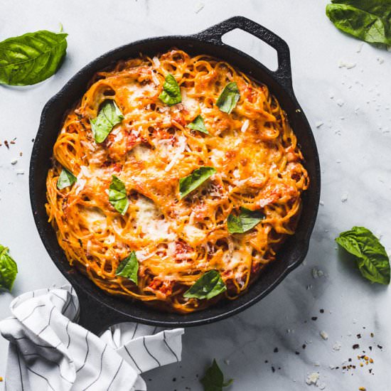 Baked Spaghetti Pie - Recipe photo by saltpepperskillet