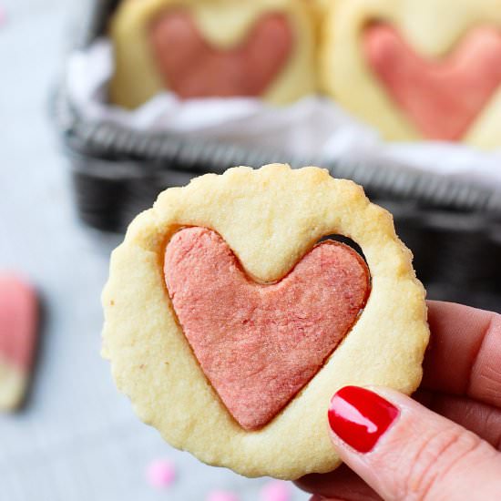 Valentine Pink Heart Cookies - Recipe photo by Garden in the kitchen