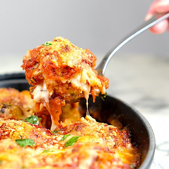 Chicken Parmesan Meatballs - Recipe photo by SipsNibblesBites