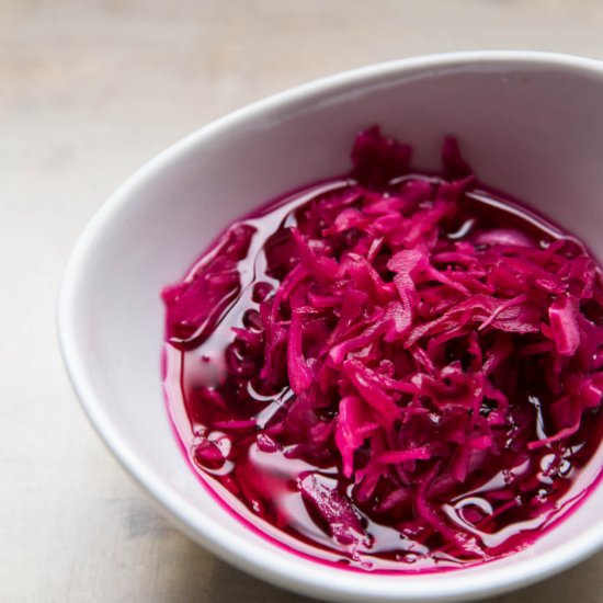 How to Make Quick Pickled Cabbage - Recipe photo by hungerthirstplay
