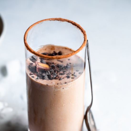 Keto Chocolate Peanut Smoothie - Recipe photo by foodfaithfitness