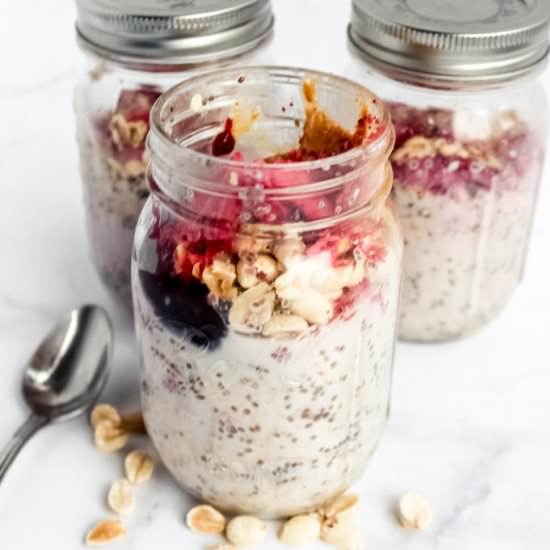 PB&J Overnight Oats - Recipe photo by TheSassyRD