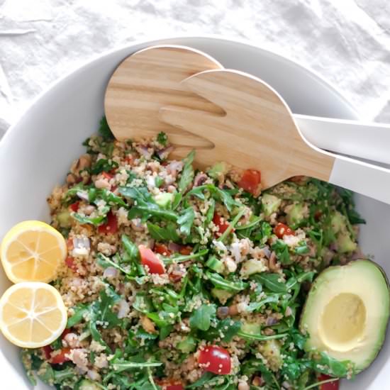 Quinoa & Black Eyed Peas Salad - Recipe photo by glowinglywell