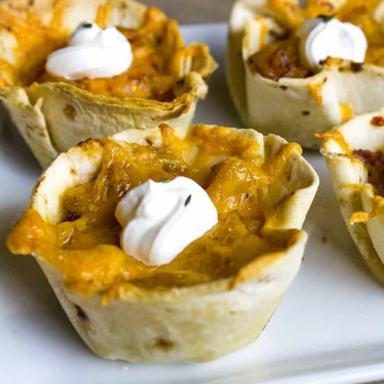 Bacon Potato Stuffed Tortilla Cups - Recipe photo by Homemadeforelle