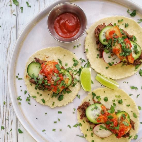 Gochujang Braised Beef Tacos - Recipe photo by mybfisgf