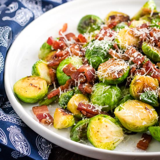 Pan Roasted Brussels Sprouts - Recipe photo by KyleeCooks