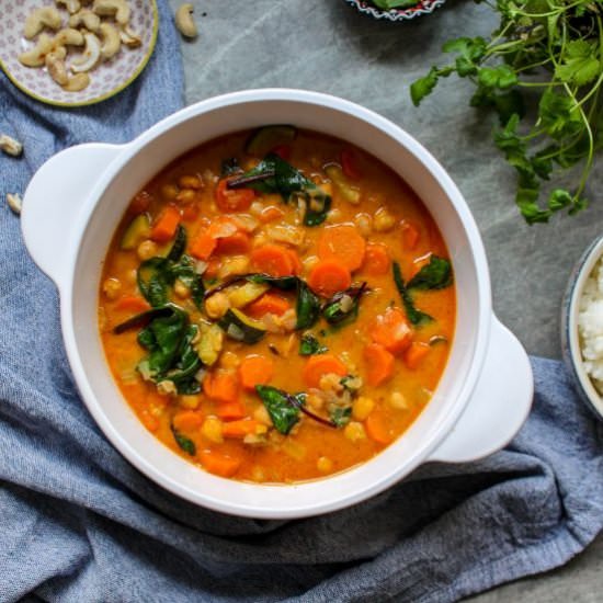 Carrot Chickpea Red Thai Curry - Recipe photo by Nourishing Amy