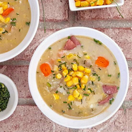 Creamy Vegan Corn Chowder - Recipe photo by ProfusionCurry