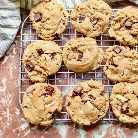 Almond Chocolate Chunk Cookies - Recipe photo by the good eats co