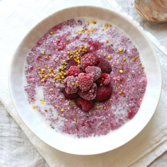 Raspberry chia pudding - Recipe photo by Beloved Kitchen