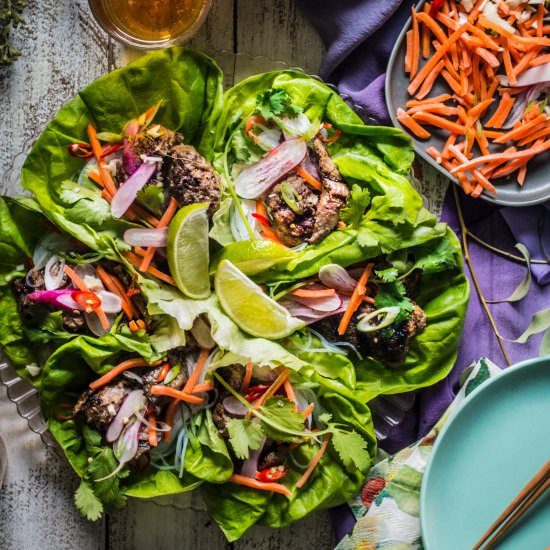 Bún Chả Lettuce Cups - Recipe photo by rhubarbandcod