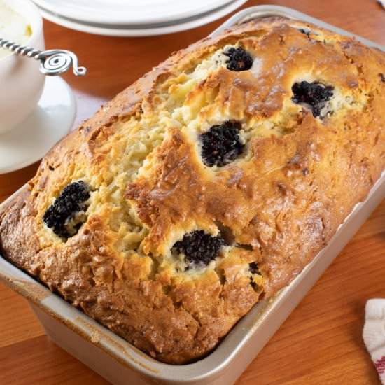 Blackberry Coconut Bread - Recipe photo by For the Love of Cooking