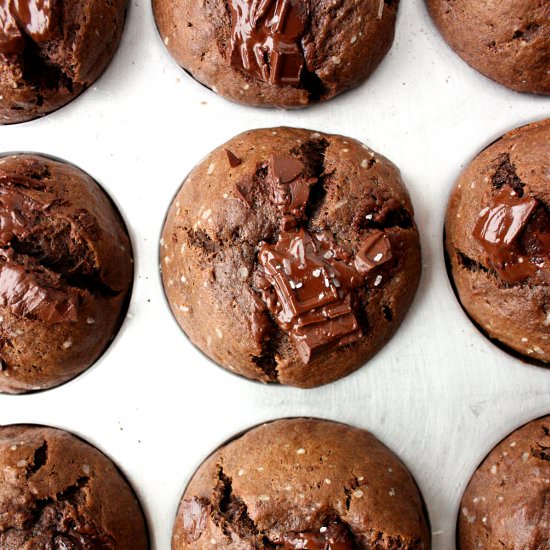 Double Chocolate Banana Muffins - Recipe photo by Monday Sunday Kitchen