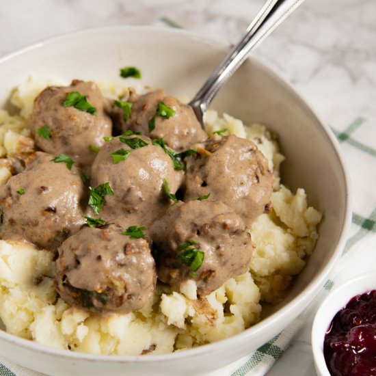 Vegetarian Swedish Meatballs - Recipe photo by cardamomandcoconut