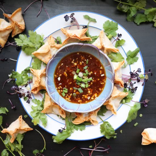 Air Fried Vegan Cream Cheese Wonton - Recipe photo by veryveganval