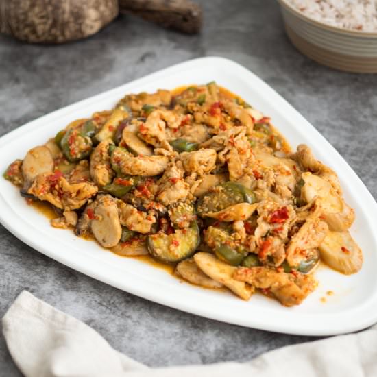 Spicy Eggplant & Mushroom Stir Fry - Recipe photo by cookingwithnart