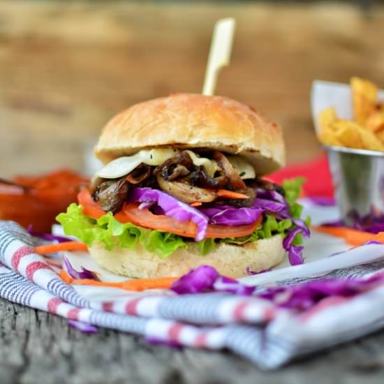 Pulled Mushrooms Burger - Recipe photo by TopFoodFacts