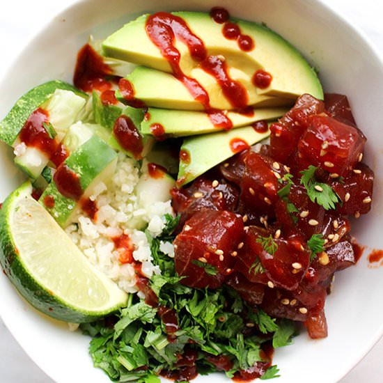 Keto Poké Bowl - Recipe photo by eatbefitexplore