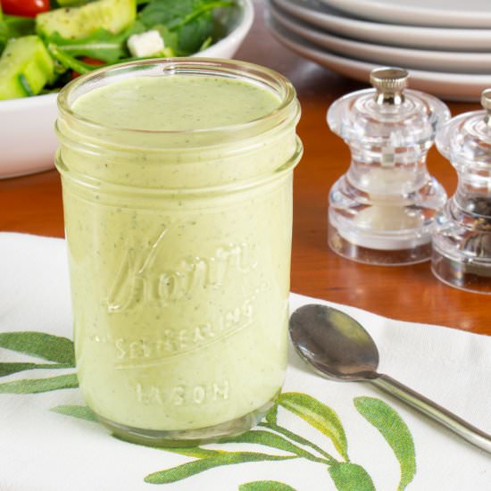 Basil Green Goddess Dressing - Recipe photo by For the Love of Cooking