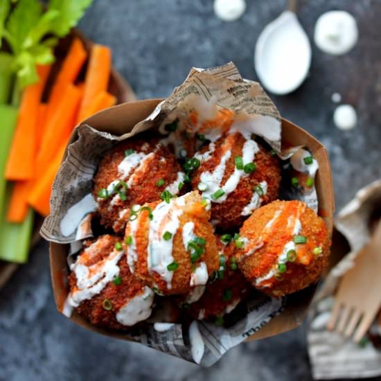 Vegan Buffalo Chick'n Bites - Recipe photo by EatFigsNotPigs