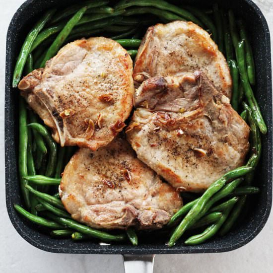 Golden Garlic Pork Chops - Recipe photo by Fat Girl Happy