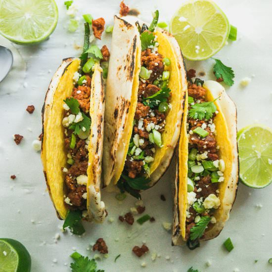 Queso Fundido Tacos - Recipe photo by Never Not Hungry