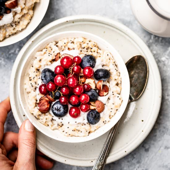 Overnight Steel Cut Oats - Recipe photo by foolproofliving.com