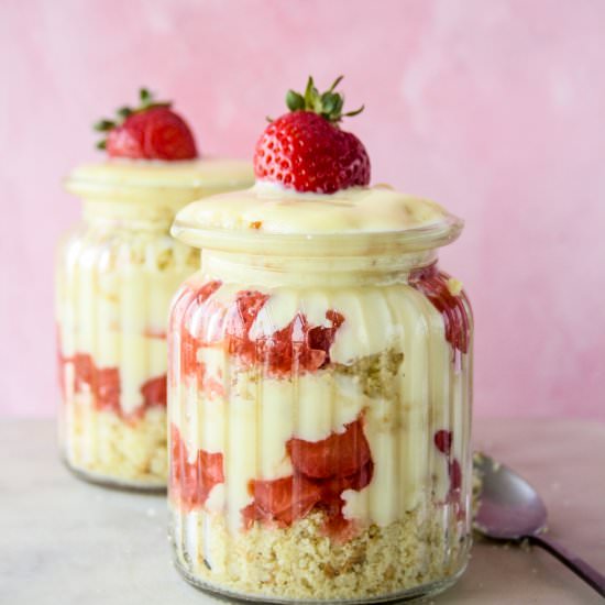 Strawberry Trifle Pudding - Recipe photo by The Desserted Girl