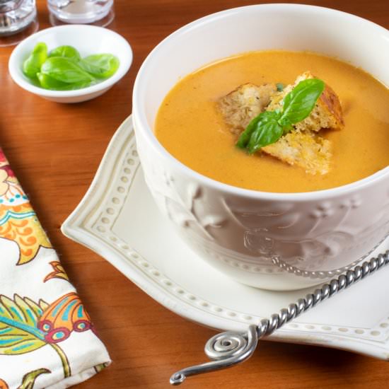 Cream of Fresh Tomato Soup - Recipe photo by For the Love of Cooking