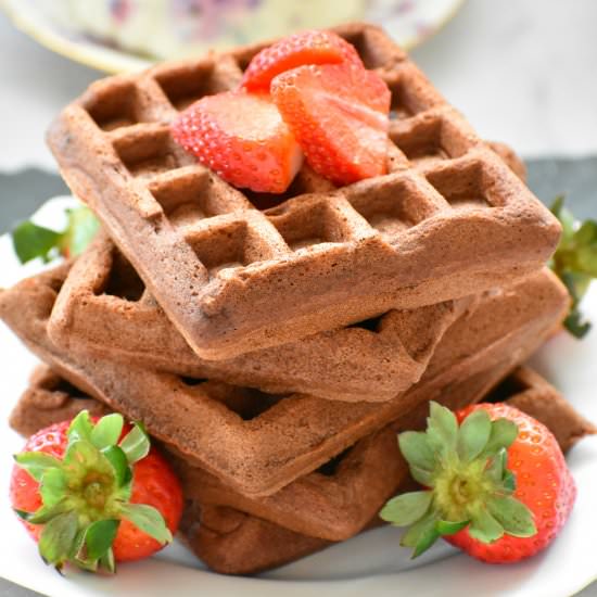 Paleo Chocolate Waffles - Recipe photo by living freely gluten free