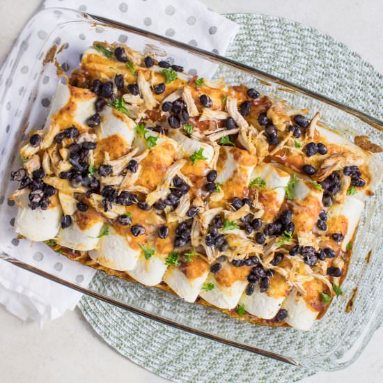 Chicken & Black Bean Enchiladas - Recipe photo by More Than You Can Chew