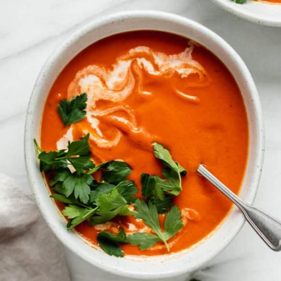 Creamy Vegan Tomato Soup - Recipe photo by choosingchia