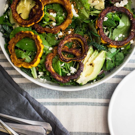 Roasted delicata squash salad - Recipe photo by theverdigris