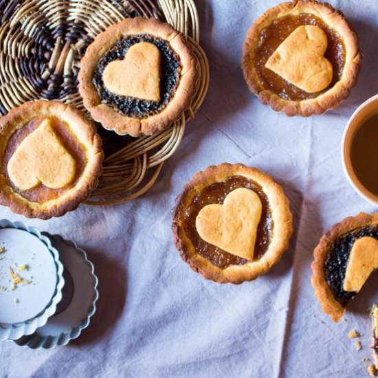 SPELT FLOUR JAM TARTLETS - Recipe photo by sugarlovespices