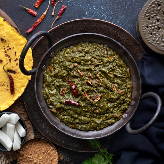 Sarson Ka Saag - Recipe photo by cubesnjuliennes