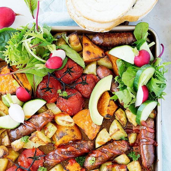 One Tray Sausage + Potato Bake - Recipe photo by kidseatbyshanai