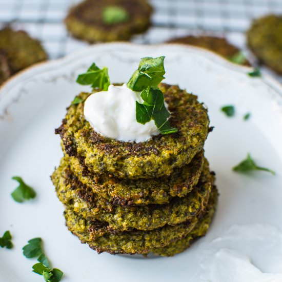 Baked Broccoli and Spinach Fritters - Recipe photo by apleasantlittlekitchen