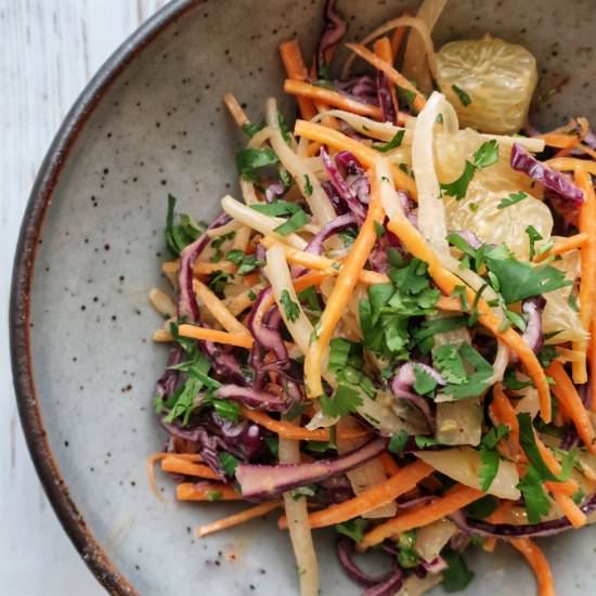 Miso Tahini Pomelo Slaw - Recipe photo by mybfisgf