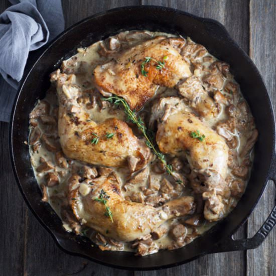 Chicken with Chanterelle Mushrooms - Recipe photo by Butter and Things