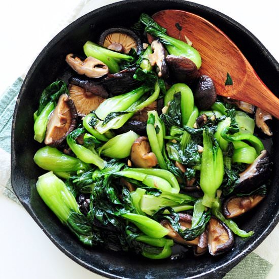 Sautéed Bok Choy with Shiitake - Recipe photo by StreetSmart Kitchen