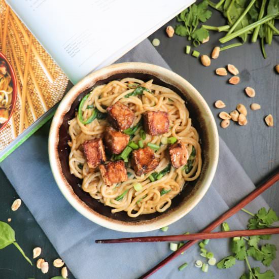 Fried Hoisin Tofu with Peanut Udon - Recipe photo by veryveganval