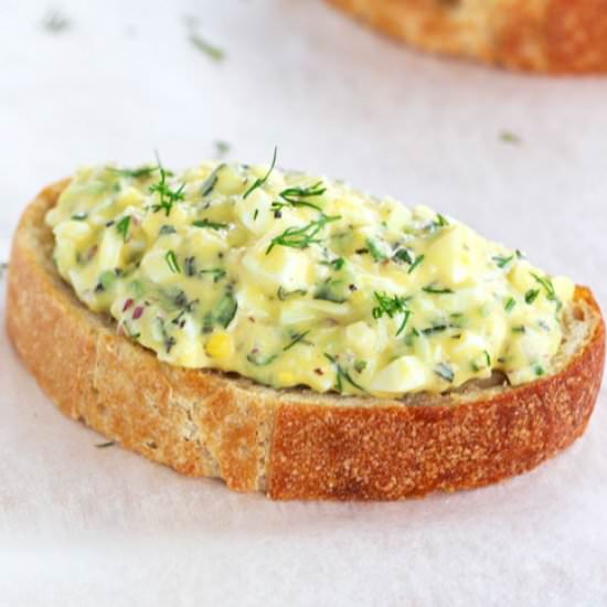 Herby Egg Salad Tartines - Recipe photo by That Spicy Chick