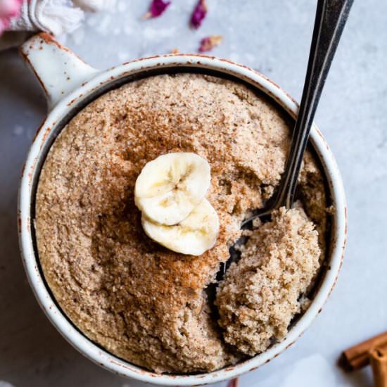 Paleo Banana Bread Mug Cake - Recipe photo by foodfaithfitness