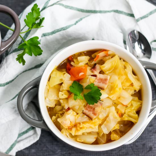 Hearty Cabbage Bacon Soup - Recipe photo by naturalpaleofamily