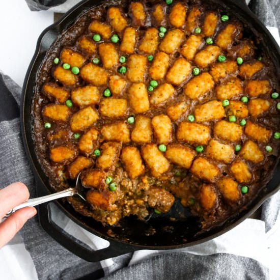 Spicy Vegan Tater Tot Hotdish - Recipe photo by PlantPowerCouple
