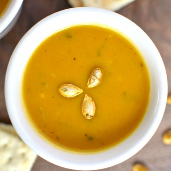 Curried Butternut Squash Soup - Recipe photo by katemovingforward